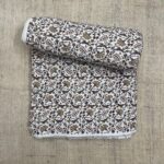 Quilted Fabric - Mustard Floral Jaal Handblock