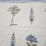Reversible Handblock Quilt - Palm Floral