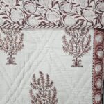 Reversible Handblock Quilt - Bird & Flower Pattern