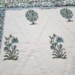 Reversible Handblock AC Quilt - Turquoise