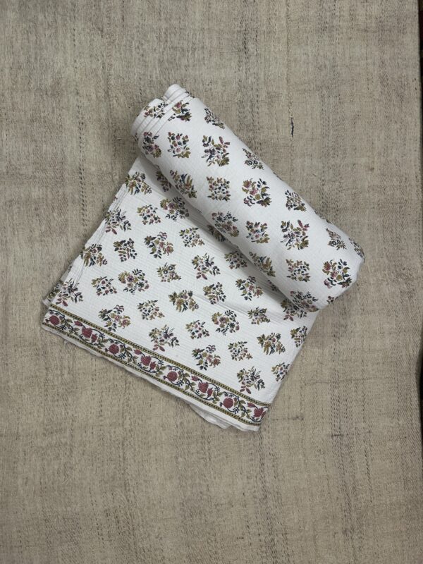 Quilted Fabric - Buta Floral Handblock