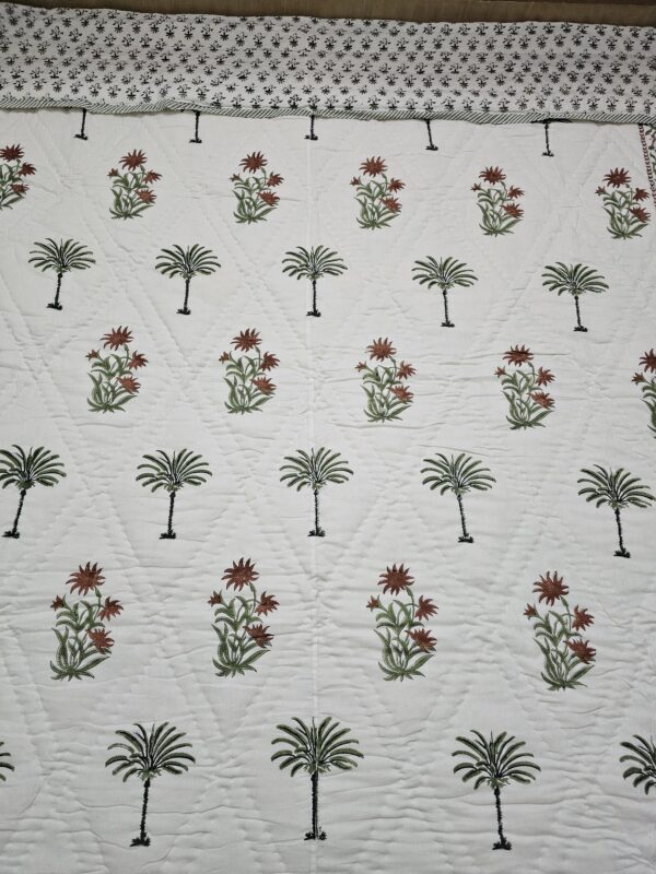 Reversible Handblock AC Quilt - Palm