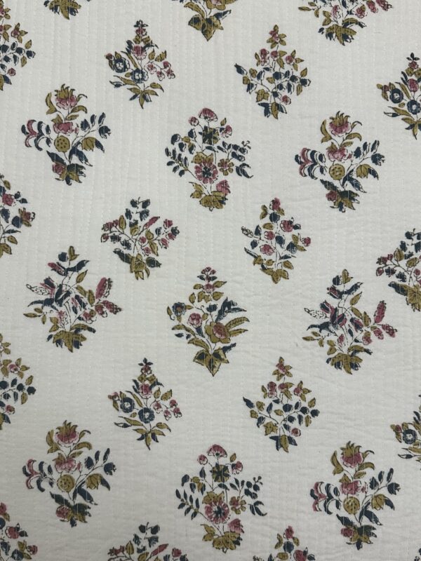 Quilted Fabric - Buta Floral Handblock