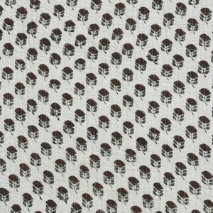 Quilted Fabric - Maroon Floral Handblock