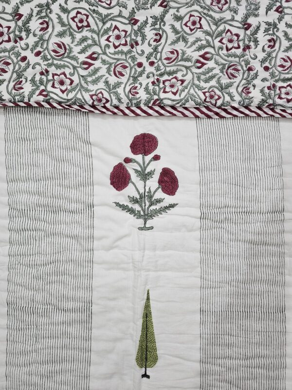 Reversible Handblock AC Quilt - Pine