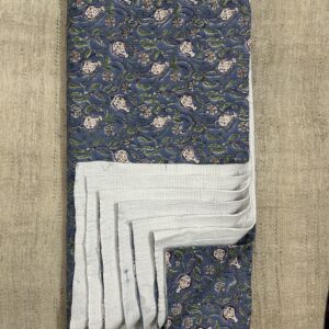 Quilted Fabric - Beige Flower Handblock