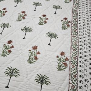 Reversible Handblock AC Quilt - Palm