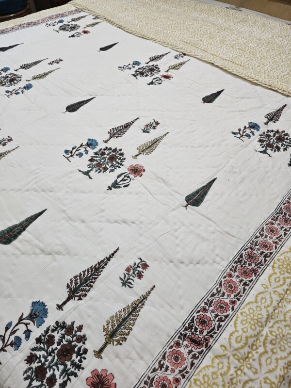 Reversible Handblock AC Quilt - Multi Floral