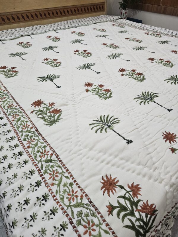 Reversible Handblock AC Quilt - Palm