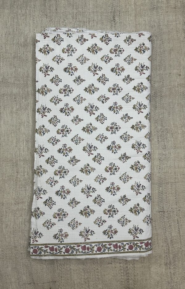 Quilted Fabric - Buta Floral Handblock